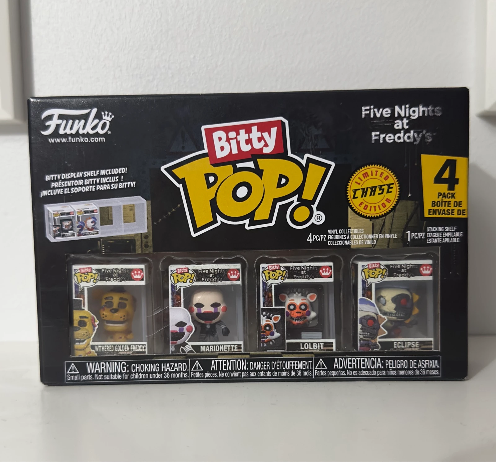 Funko Bitty Pop FNaF Pack Raro Eclipse Edição Limitada Chase